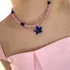 Pendentif Colliers Niche Rétro Collier De Perles Bohème Acrylique À La Main Graine Perle Clavicule