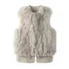 Giacca da donna in pelliccia finta autunno inverno imitazione cappotto senza maniche eleganza calda cerniera gilet gilet femminile finto gilet outwear T194 230928