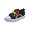 Turnschuhe Kind Junge Mädchen Leinwand Haken Schleife Flache Regenbogen Schuhe Frühling Freizeit Kinder Rutschfeste Komfort Schuh Kleinkinder Tennis 230928