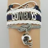 Bracelet tressé multicouche Cowboys lettre Infinity équipe de Football, Bracelet de sport, nouveau 260m
