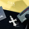 Usine en gros ODM Design Christian 925 argent VVS Moissanite Baguette Ankh croix pendentif 18k véritable plaqué or hommes bijoux