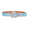 Riemen glanzende buckle riem vrouw man tieners locomotief voor jeans rok dxaa