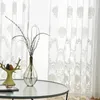 Cortina europeia de renda branca tule cortinas transparentes para sala de estar quarto janela luxo floral cortina 230928