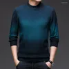 Pulls pour hommes Automne Hiver Tricoté Mode Demi-Col Roulé Dégradé Designer Chaud Épaissie Casual Pull Tricots Vêtements