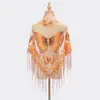 Foulards Femmes Mode Gland Triangle Écharpe Solide Coupe Dentelle Papillon Brodé Sahwl Pashmina