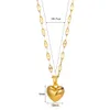 Pendant Necklaces Stainless Steel Love Heart Necklace For Women Trendy Lip Chain Simple Jewelry 230928