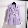 Costumes pour femmes Printemps Automne Femmes Slim Blazer À Manches Longues Violet Abricot Noir Blazers Bureau Dames Affaires Travail Porter Veste Formelle Manteau