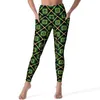 Calças ativas bandeira jamaicana leggings com bolsos jamaica moda gráfico yoga cintura alta treino legging bonito estiramento esporte