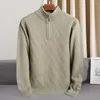 Men's Sweaters Arrival Fashion Cashmere Thickened Half High Zip Collar Sweater Casual Knitwear Winter Size S M L XL2XL 3XL 4XL