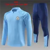 2023 2024 Survêtement homme City HAALAND Combinaison d'entraînement demi-zip HOMMES Enfants 22/23/24 Manches longues Sportswear Football 23 kits de football pour enfants Survatment Foot Chandal