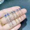 Brincos pendurados moda pedra preciosa gota para menina 3 4mm vvs natural tanzanite 925 prata camadas livres de alergia 18k chapeamento de ouro