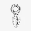 100% 925 Silver Silver Nièce Split Heart Slebing Charms Fit Original European Charm Bracelet Fashion Women Jewelry Accesso206k