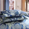 Bedding Sets European Style Satin Jacquard Beding Set Luxury Solid Color Textile Duvet Cover King Size Double Bed Bedspreads Be39