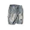 Pantaloncini da uomo 2023ss Denim bucato lavato di alta qualità Pantaloni ricamati versatili casual Y2k Pantaloni sportivi streetwear Abbigliamento tecnico