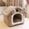 Cat Beds & Furniture Foldable Deep Sleep Pet House Indoor Winter Warm Cozy Bed For Small Dog Kitten Teddy Comfortable Kennel Suppl292q