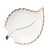 Smycken påsar bladbricka förvaringsrätt keramisk halsband kreativ platta display bandejas para comida