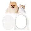 Transportadores de gatos Porta arqueada ABS Fácil instalação DIY Seguro Durável Flapless Interior para animais de estimação para gatos filhote de cachorro branco