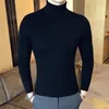 Suéter masculino outono/inverno 2023 massa frita torções de malha gola alta suéter subpêlo na moda