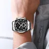 Curren Luxury Fashion Quartz Watches Classic Silver and Black Clock Male Watch Men's Wristwatch med Calendar Chronograph2231