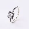 Ringen Pandorara Designer Luxe Mode Vrouwen S925 Wit Koperen Vierkante Zirkoon Ring Gepersonaliseerde Creatieve Ring