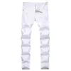 Men's Jeans Retro Blue Streetwear Mens Ripped Denim Pants Hole Ruined Slim-Fit Straight Nostalgic Trousers Size 28-40