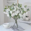 Dekorativa blommor 5 gafflar 20 huvuden stora siden rose för bröllopsdekor julkransar hem bonsai pografi rekvisita konstgjorda