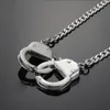 Pendant Necklaces Chian Handcuffs Necklace Mens Stainless Steel Long Gifts For Male Accessories Personality Hip Hop Rock Whole279m