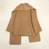 Cappotto corto in lana double face toteme per cappotto di lana con collo a sciarpa allentato casual da donna