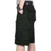 Calções masculinos carga casual solto baggy algodão militar tático boardshorts em linha reta streetwear roupas plus size 29-46