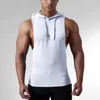 Herrtankstoppar bomullsutrymme gym topp ärmlösa hoodie s ankomster anpassade träningskläder för män