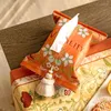 Servet 1pc Vintage Tissue Box Zak Auto Huishoudelijk Bedrukken Luxe Keuken Handverf Decoratie