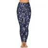 Pantalon actif Bleu Ditsy Floral Leggings Fleurs violettes Fitness Gym Yoga Lady Taille haute Collants de sport rétro Élastique Legging personnalisé