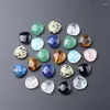 Pingente colares pedra de cristal natural 15mm forma waterdrop ametista rosa quartzo opala para diy chakra colar jóias acessórios