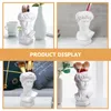 Vases Succulent Cadeau Porte-Stylo Pinceau De Maquillage Décor De Style Grec Portrait Design Vase Décorer Statue David Holders Résine Blanche Unique