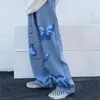 Pantaloni da uomo Hip Hop Jeans lavati Uomo Streetwear Farfalla Catena Baggy Allentato 2023 Pantaloni da jogging Harajuku Oversize