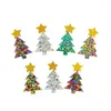 Pendientes colgantes con corte láser, estrella acrílica brillante y árbol de Navidad para mujer, dinosaurio, pan de jengibre, Papá Noel, regalos de joyería