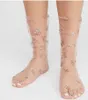 Frauen Socken Sommer Stern Glitter Tüll Gaze Korea Sexy Weibliche Kristall Seide Ultradünne Spitze fünfzackigen Geschenk