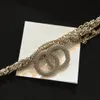 Luxur Designer Fashion Chokers Halsband Kvinnor Diamond Letter Pendant Halsband Kvinnors bröllopsfest smycken