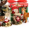 Candle Holders Gift Xmas Santa Claus Metal Star Decorative Pillar Christmas Ornament Candlestick Stand Holder