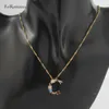 Pendant Necklaces YELLOW GOLD PLATED 18INCH WATER WAVE CHAIN LETTER INITIALS FROM A TO Z 26 LETTERS INITIAL COLORFUL STONES