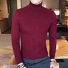 Suéter masculino outono/inverno 2023 massa frita torções de malha gola alta suéter subpêlo na moda