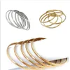 5 unids / lote pulsera de brazalete de acero inoxidable 68 mm anillo de mano para mujeres de moda joyería de alta calidad plata oro rosa 18 K oro2780