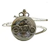 Relógios de bolso personalizado tendência relógio steampunk quartzo com corrente oco coração capa colar bronze cor liga fob relógio masculino