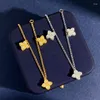Link pulseiras de alta qualidade geometria zircão quatro pétalas flor pulseira para mulheres moda jóias lb091