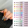 Nagellack 12st nagelkonst ritning penna vattentät diy snabbtorkande markör penna färgmålning blomma krok line manikyr penn dekoration verktyg 230928