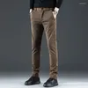 Herrbyxor 2023 Autumn Winter Lyocell Thick Business Slim Fit Korea Work Cargo Casual Trousers Mane Brand Plus Size 28-38