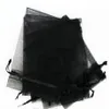 Sell 100pcs lot 7x9cm 9x12cm Black Organza Jewelry Gift Pouch drawstring Bags For Wedding favors beads jewelry235W