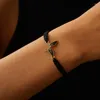 Charme Pulseiras Coloridas Borboleta Pulseira Para Mulheres Simples Esmalte Gotas Óleo Insetos Animais Pingente Handmade Trança Mão Cadeia Jóias