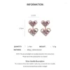 Dangle Earrings DREJEW Purple Rhinestone Crystal For Women Heart Love Drop Female Fashion Party Wedding Ear Jewelry Gifts