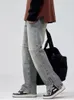 Mäns jeans Chenxian Nisch Design Y2K Zipper Slit Autumn High Street Trendy Brand Retro Loose Straight Wide Leg Pants